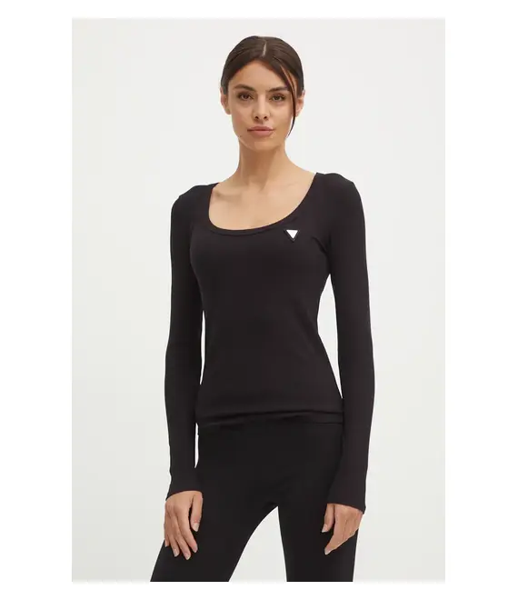 Longsleeve Guess χρώμα: μαύρο, V4BP07 K8RT2