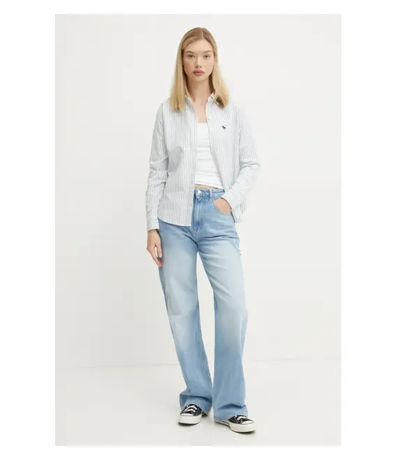 Μακρυμάνικο Abercrombie & Fitch χρώμα: άσπρο, KI139-4893