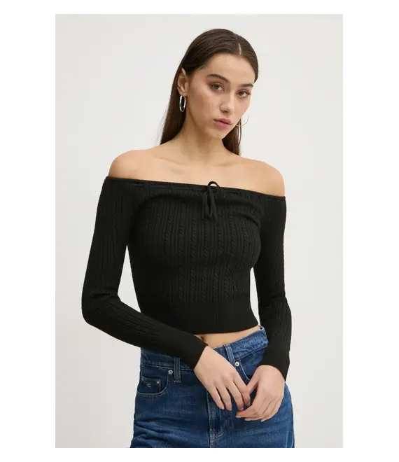 Πουλόβερ Hollister Co. χρώμα: μαύρο, KI350-4258