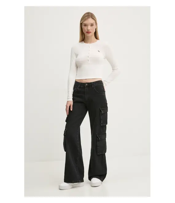 Μακρυμάνικο Abercrombie & Fitch χρώμα: μπεζ, KI139-4667