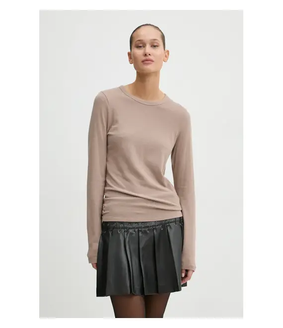 Longsleeve Abercrombie & Fitch χρώμα: μπεζ, KI139-4756