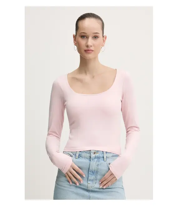 Μακρυμάνικο Hollister Co. χρώμα: ροζ, KI339.3628.601