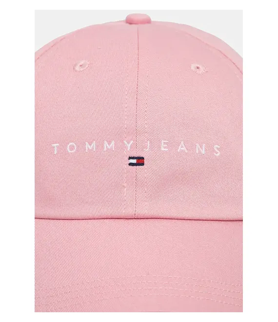 Βαμβακερό καπέλο του μπέιζμπολ Tommy Jeans χρώμα: ροζ, AW0AW16868 Βαμβακερό καπέλο του μπέιζμπολ Tommy Jeans χρώμα: ροζ, AW0AW16868