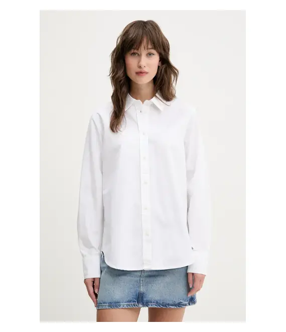 Βαμβακερό πουκάμισο Guess Jeans χρώμα: άσπρο, W4YH68 WGCF1