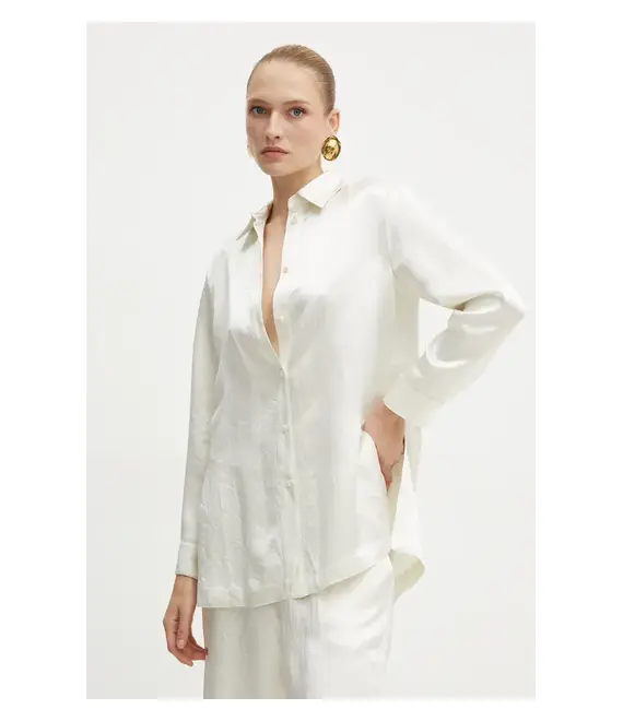 Πουκάμισο Max Mara Leisure χρώμα: μπεζ, 2426196018600