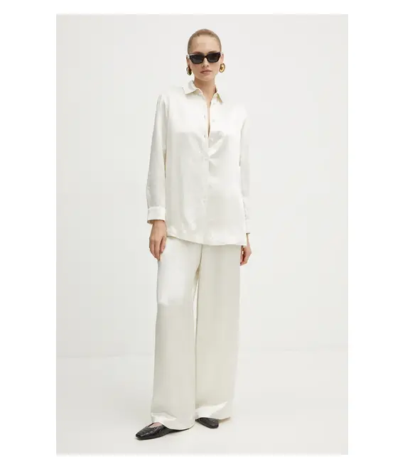 Πουκάμισο Max Mara Leisure χρώμα: μπεζ, 2426196018600