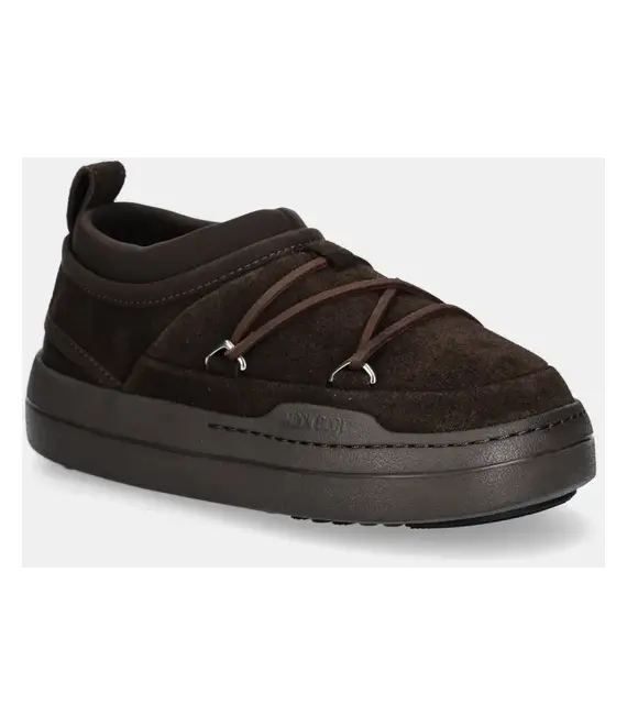 Παντόφλες σουέτ Moon Boot MB PARK ICON SUEDE χρώμα: καφέ, 80D2470110 M010