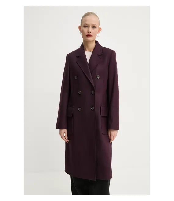 Μάλλινο παλτό PS Paul Smith χρώμα: μοβ, W2R.240C.N21059