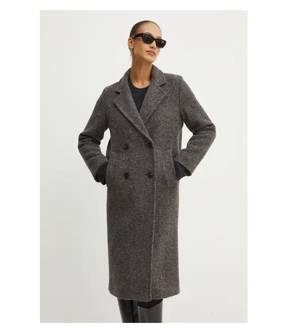 Μάλλινο παλτό Weekend Max Mara χρώμα: γκρι, 2425016042600