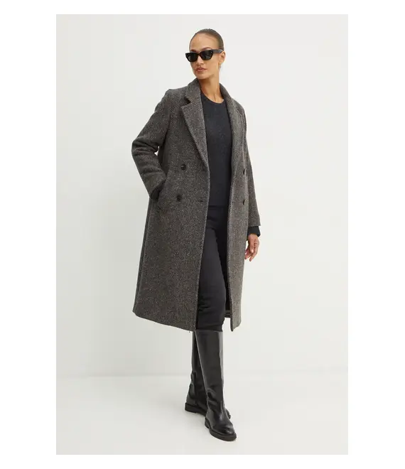 Μάλλινο παλτό Weekend Max Mara χρώμα: γκρι, 2425016042600