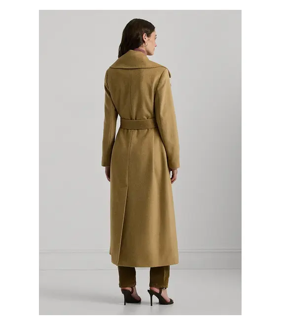 Μάλλινο παλτό Lauren Ralph Lauren χρώμα: μπεζ, 297962169