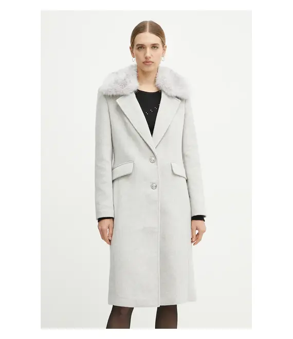 Παλτό από μείγμα μαλλιού Guess NANCY χρώμα: γκρι, W4BL32 WGJG2