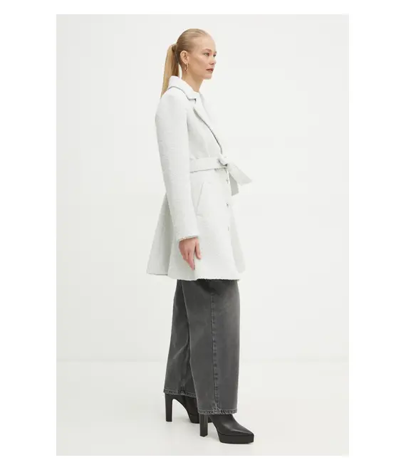 Παλτό από μείγμα μαλλιού Guess LOISE χρώμα: γκρι, W4BL54 WGL22