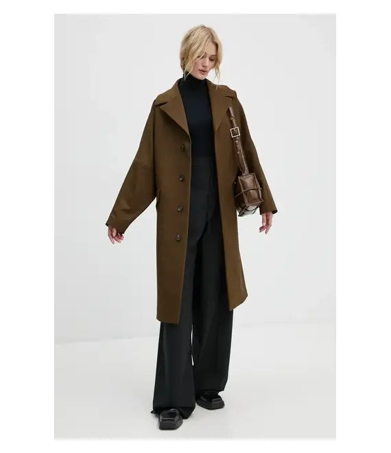 Παλτό MM6 Maison Margiela χρώμα: πράσινο, S62AA0087.M35222