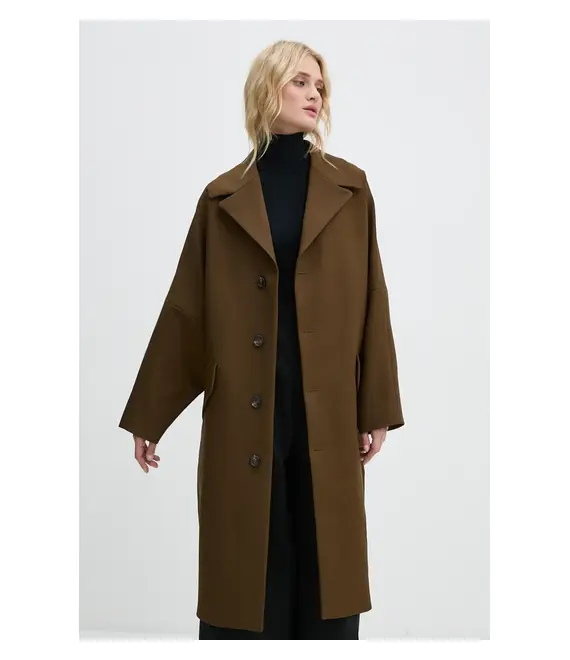 Παλτό MM6 Maison Margiela χρώμα: πράσινο, S62AA0087.M35222