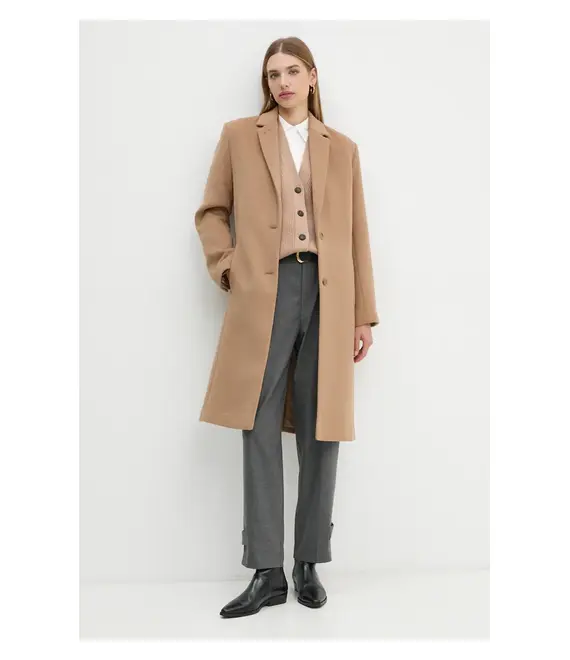 Μάλλινο παλτό Calvin Klein χρώμα: γκρι, K20K207701