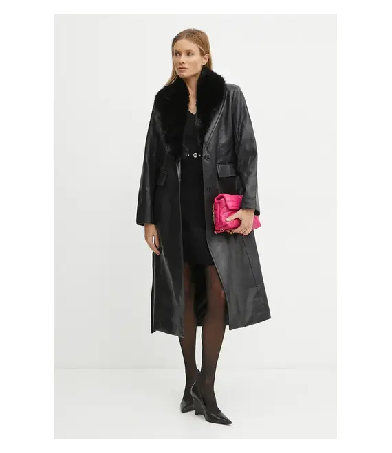 Παλτό MICHAEL Michael Kors χρώμα: μαύρο, 77B1402M52