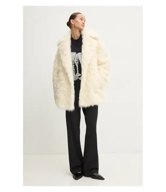 Παλτό MSGM χρώμα: μπεζ, 3742MDC17.247808