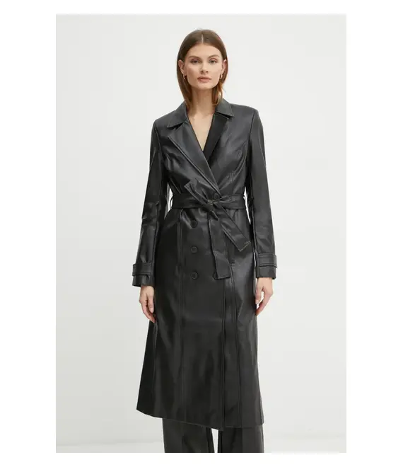 Παλτό Bardot VEGAN LEATHER χρώμα: μαύρο, 56210JB8