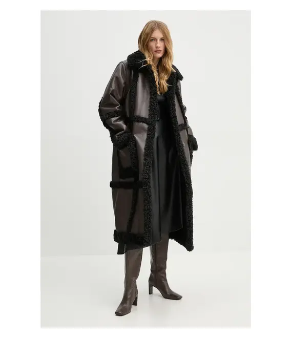Παλτό Stand Studio Patrice Coat χρώμα: καφέ, 61100-9010