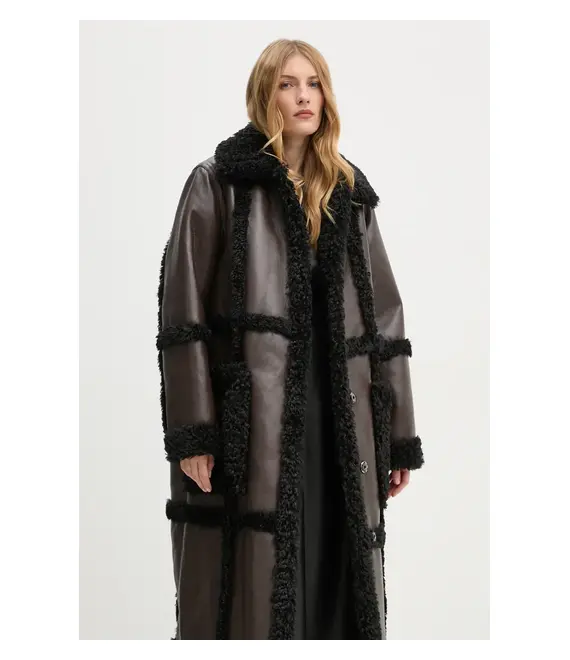 Παλτό Stand Studio Patrice Coat χρώμα: καφέ, 61100-9010