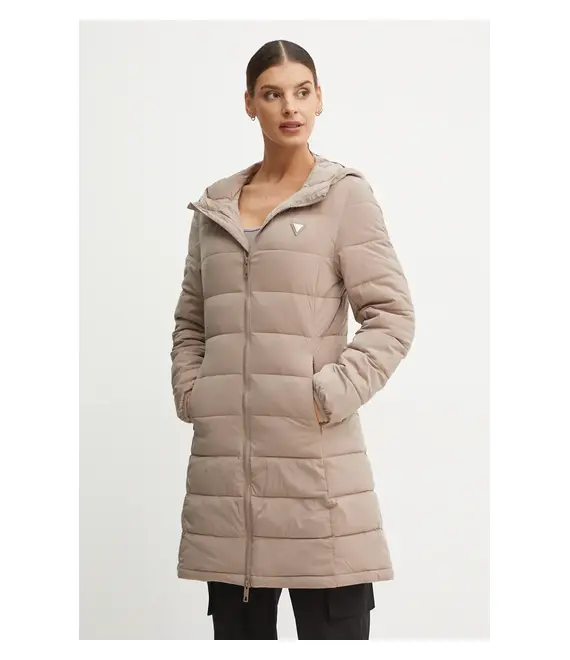 Μπουφάν Guess NEW ALETA χρώμα: καφέ, V4YL05 WF3X0