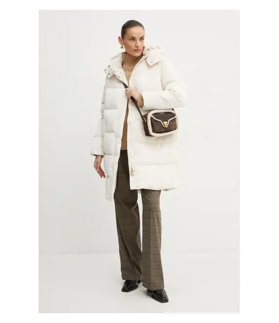 Μπουφάν Elisabetta Franchi χρώμα: μπεζ, PI79Z46E2
