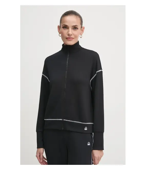 Μπλούζα United Colors of Benetton χρώμα: μαύρο, 3JLC3M06H