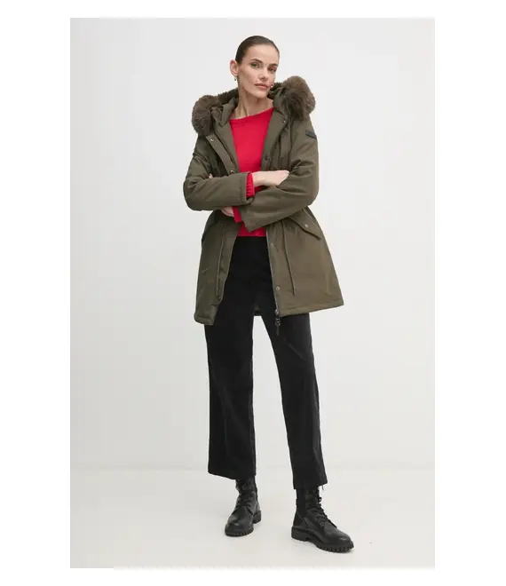 Παρκά Dkny χρώμα: πράσινο, DLEMPT22