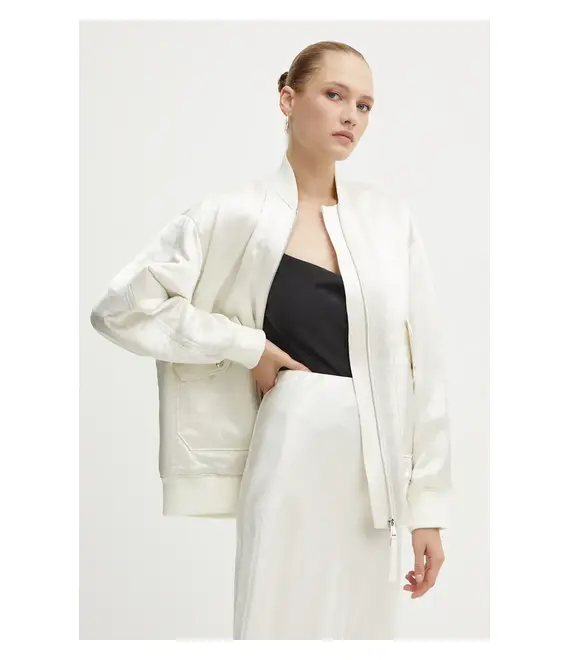Μπουφάν bomber Max Mara Leisure γυναικείο, χρώμα: μπεζ, 2426486048600