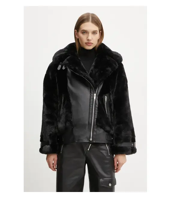 Μπουφάν The Kooples χρώμα: μαύρο, FFOU29002K