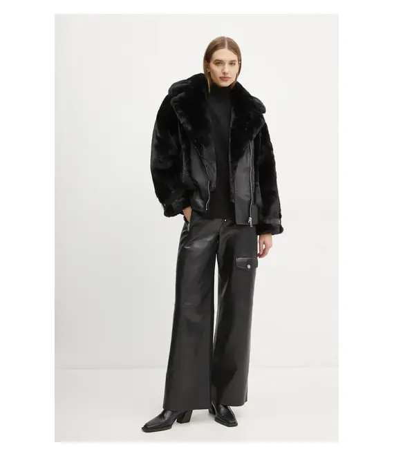Μπουφάν The Kooples χρώμα: μαύρο, FFOU29002K