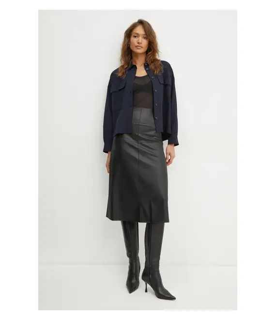Πουκάμισο από μείγμα μαλλιού Weekend Max Mara χρώμα: ναυτικό μπλε, 2425046042600