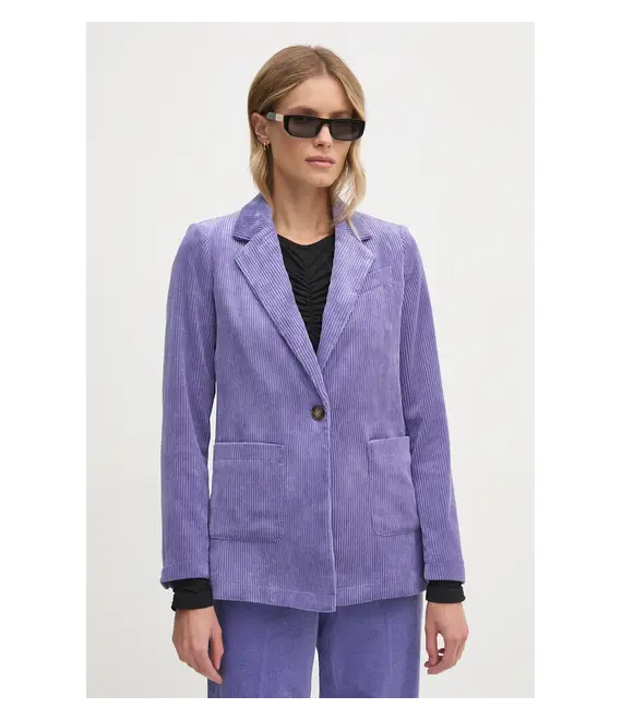Σακάκι από βελούδο United Colors of Benetton χρώμα: μοβ, 2Q5GDW02G