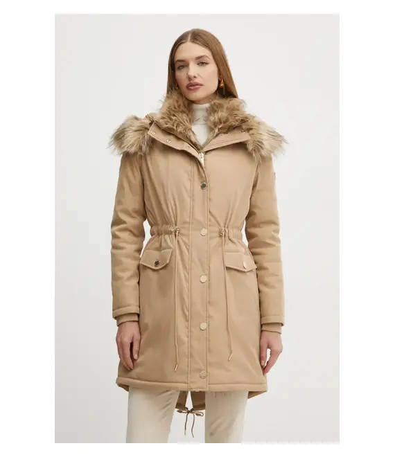 Παρκά Marciano Guess WINNIE χρώμα: μπεζ, 4BGL12 7182A