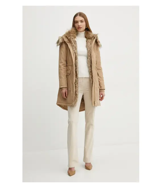 Παρκά Marciano Guess WINNIE χρώμα: μπεζ, 4BGL12 7182A