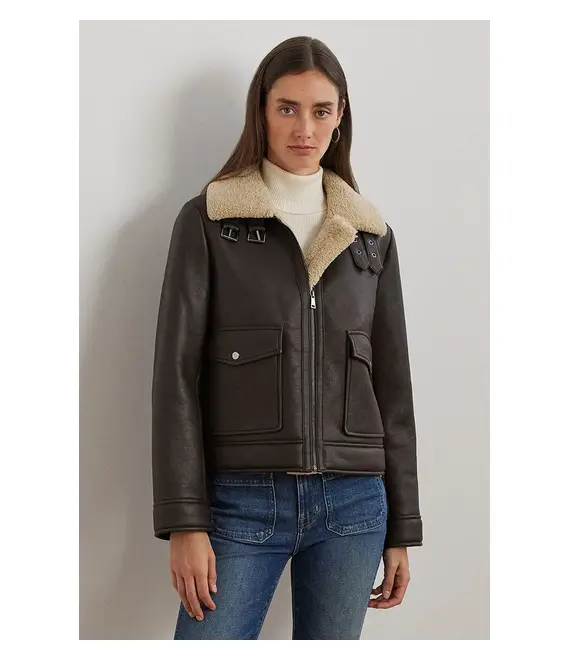 Μπουφάν Lauren Ralph Lauren χρώμα: καφέ, 297957530