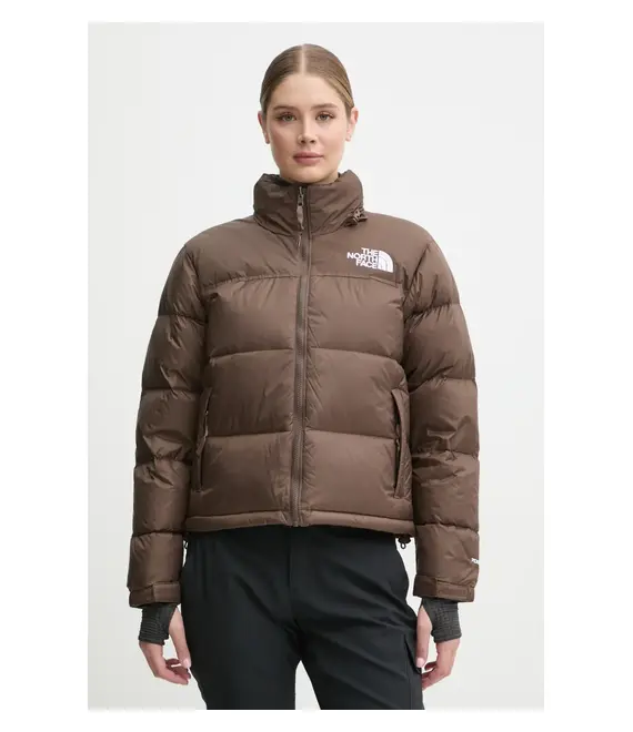 Μπουφάν με επένδυση από πούπουλα The North Face 1996 Retro Nuptse χρώμα: καφέ, NF0A3XEO1OI1
