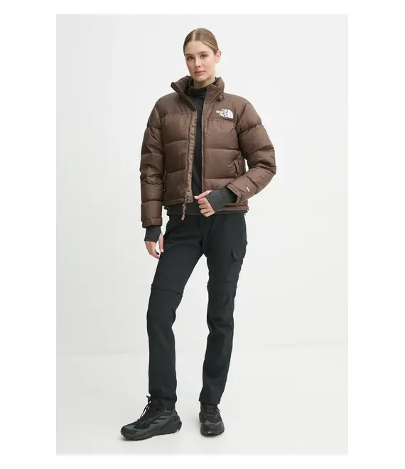 Μπουφάν με επένδυση από πούπουλα The North Face 1996 Retro Nuptse χρώμα: καφέ, NF0A3XEO1OI1