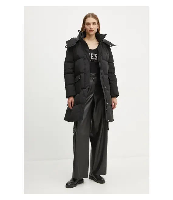 Μπουφάν με επένδυση από πούπουλα Guess BELKISA χρώμα: μαύρο, W4BL0B WGJR2