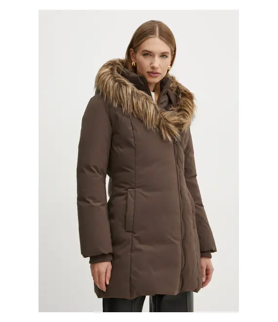 Μπουφάν Guess SYLVIE χρώμα: καφέ, W4BL59 WG7X2