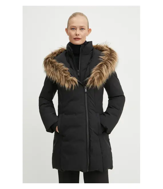 Μπουφάν Guess SYLVIE χρώμα: μαύρο, W4BL59 WG7X2
