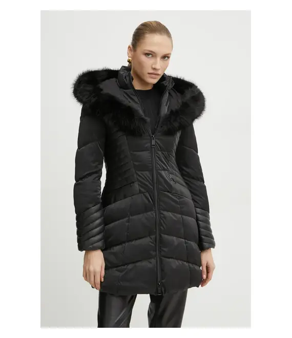 Μπουφάν Guess OXANA χρώμα: μαύρο, W4BL61 WGLZ0