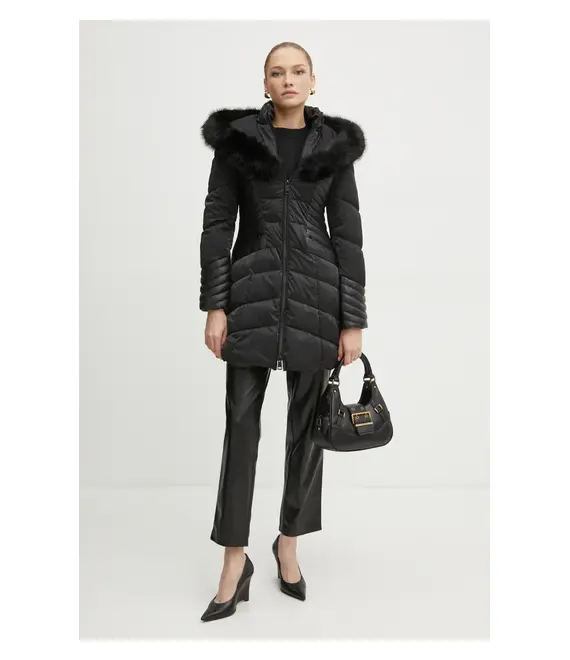 Μπουφάν Guess OXANA χρώμα: μαύρο, W4BL61 WGLZ0