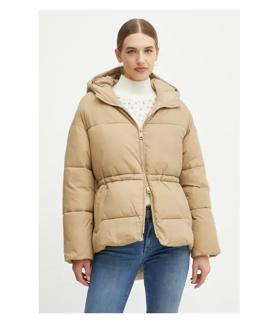 Μπουφάν Guess MARIKA χρώμα: μπεζ, W4BL99 WG0V0