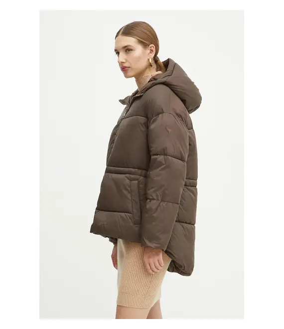 Μπουφάν Guess MARIKA χρώμα: καφέ, W4BL99 WG0V0