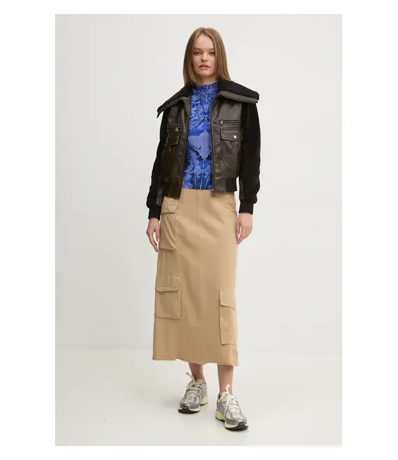 Μπουφάν Desigual FLORENCIA χρώμα: καφέ, 24WWEW33