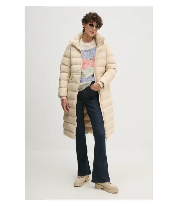Μπουφάν με επένδυση από πούπουλα Tommy Hilfiger χρώμα: μπεζ, WW0WW43553