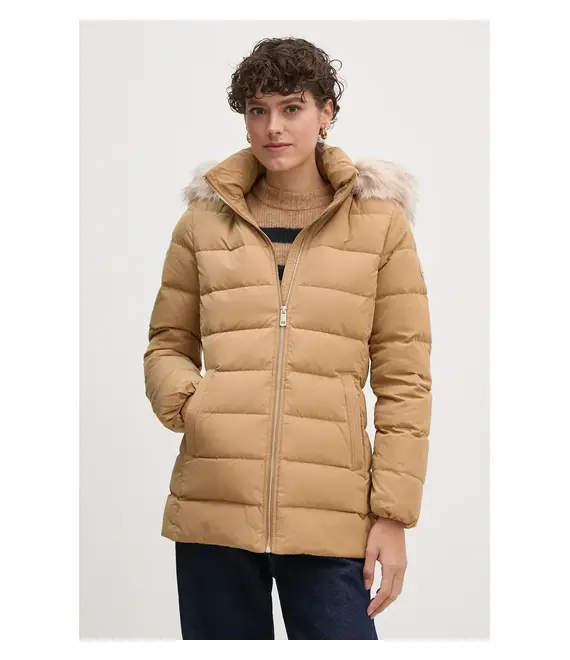Μπουφάν Tommy Hilfiger χρώμα: μπεζ, WW0WW43600
