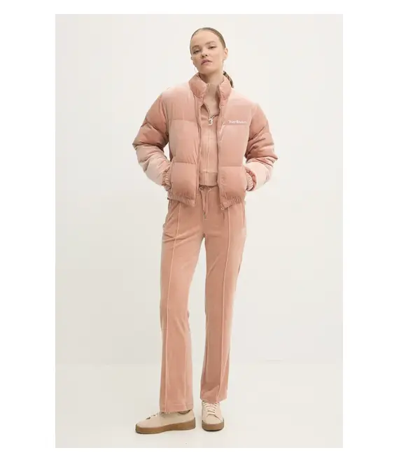 Βελούδινο σακάκι Juicy Couture MARGO PUFFER χρώμα: καφέ, JCOIJ224556